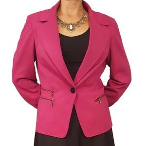 Ann Klein Pink Blazer with zipper detail